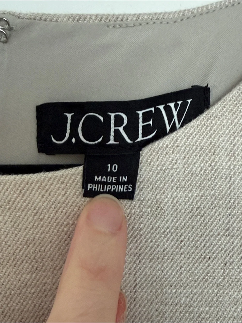 J. Crew Linen-Blend Beige Cap-Sleeve Knee-length Sheath Resume Dress
